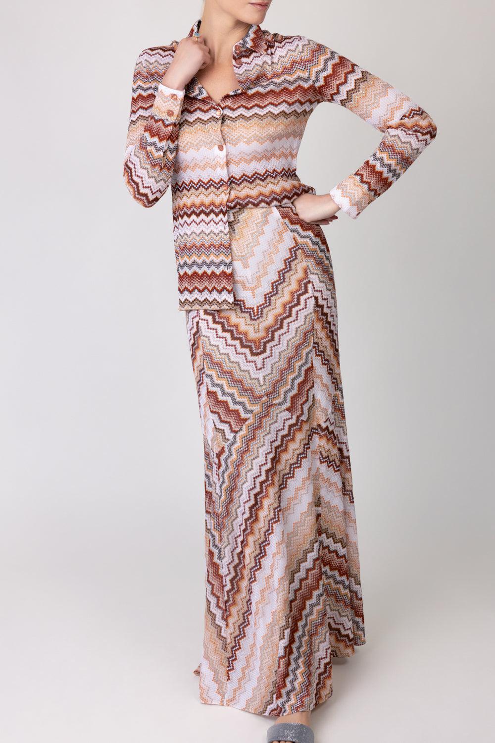 Multi Tones Long Sleeve Shirt-MULTIBRN-40-CLOTHINGTOPKNITS-MISSONI