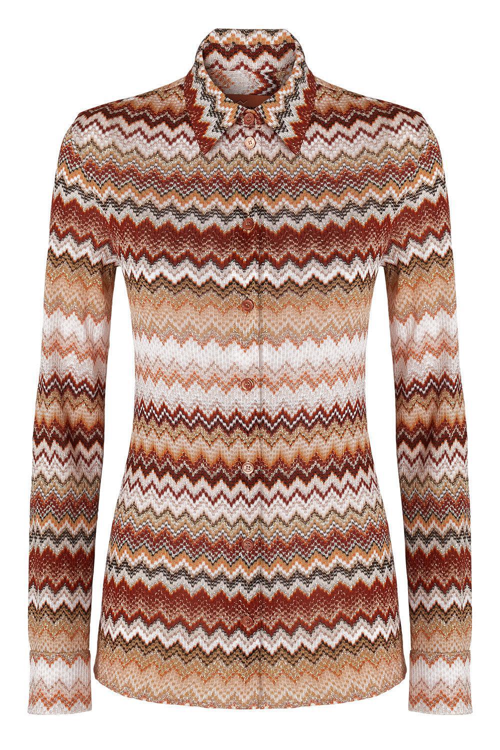 Multi Tones Long Sleeve Shirt-MULTIBRN-40-CLOTHINGTOPKNITS-MISSONI