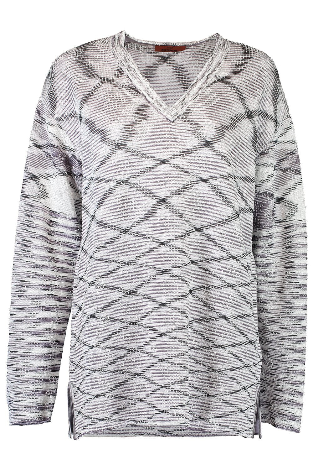MISSONI-Long Sleeve Paillette Sequin Sweater-