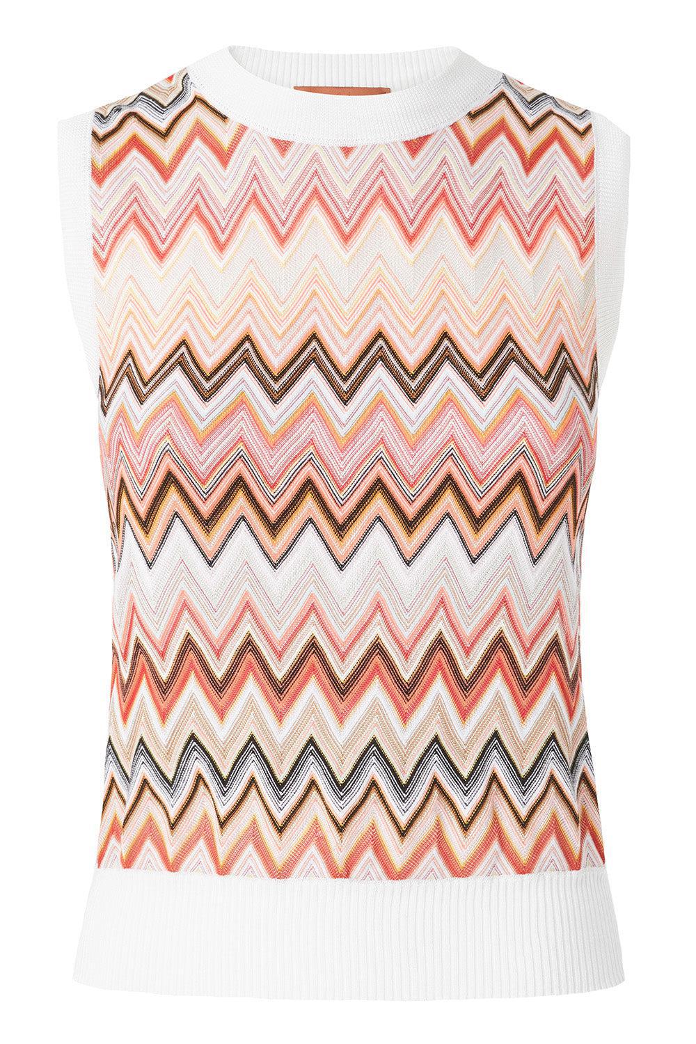 Multi Tones Vest-LTTONEWH-40-CLOTHINGTOPSWEATER-MISSONI