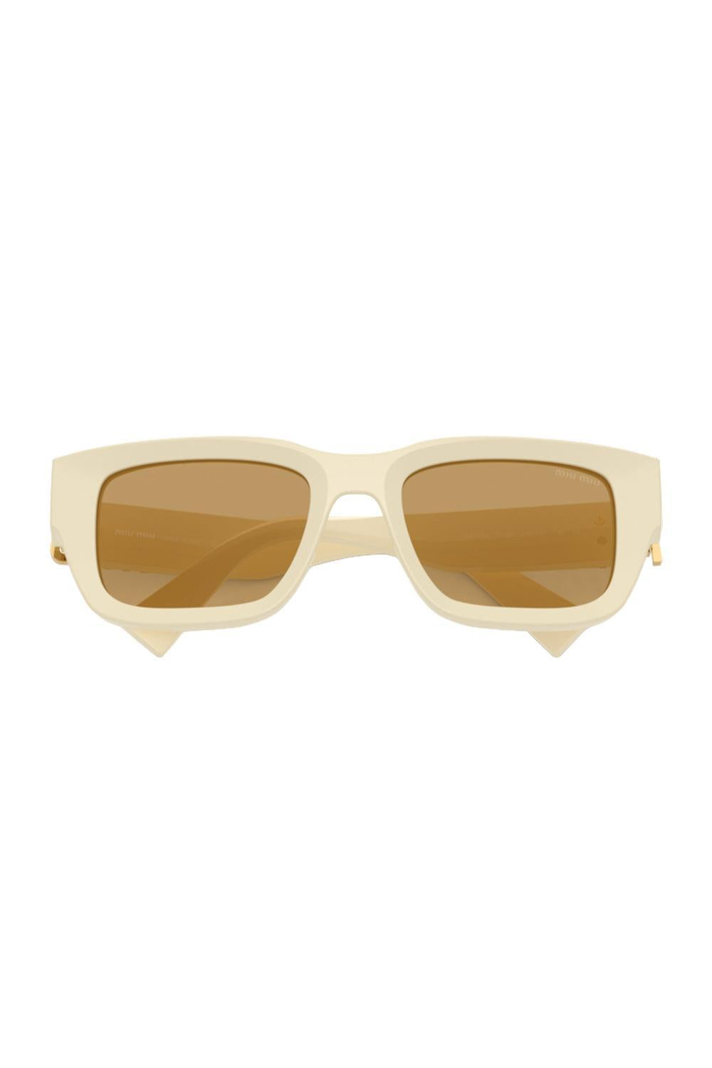 Oversized Rectangular Sunglasses-CREAM-ACCESSORIESUNGLASSES-MIU MIU