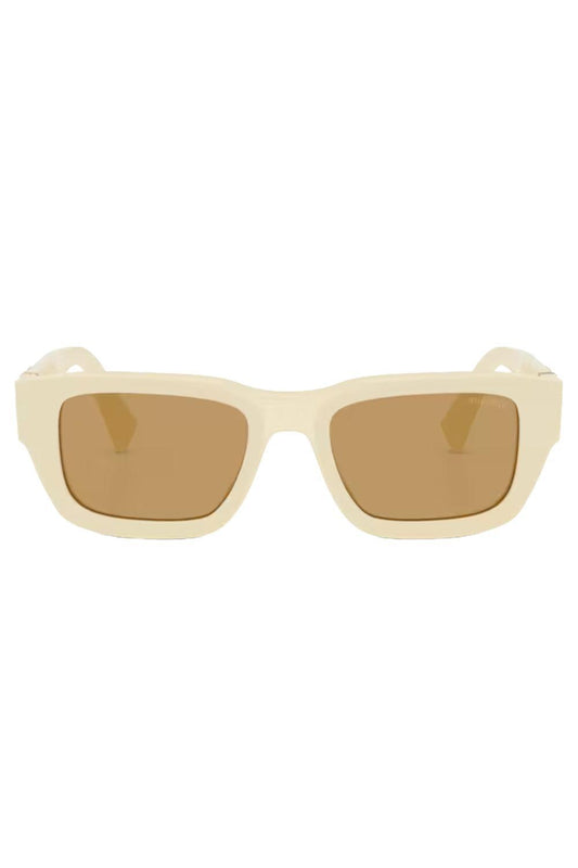 Oversized Rectangular Sunglasses-CREAM-ACCESSORIESUNGLASSES-MIU MIU