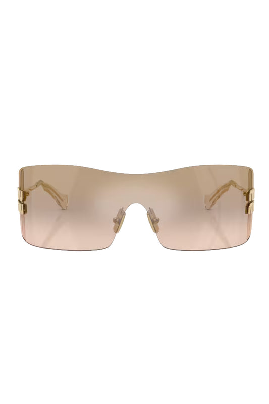 Rimmed Shield Sunglasses-GOLD-ACCESSORIESUNGLASSES-MIU MIU