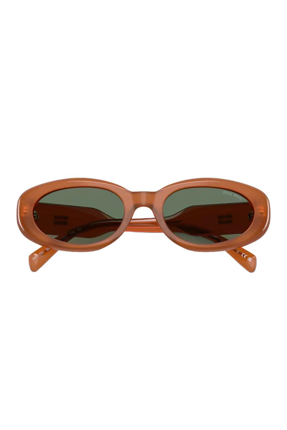 Retro Oval Frame Sunglasses-ORANGE-ACCESSORIESUNGLASSES-MIU MIU
