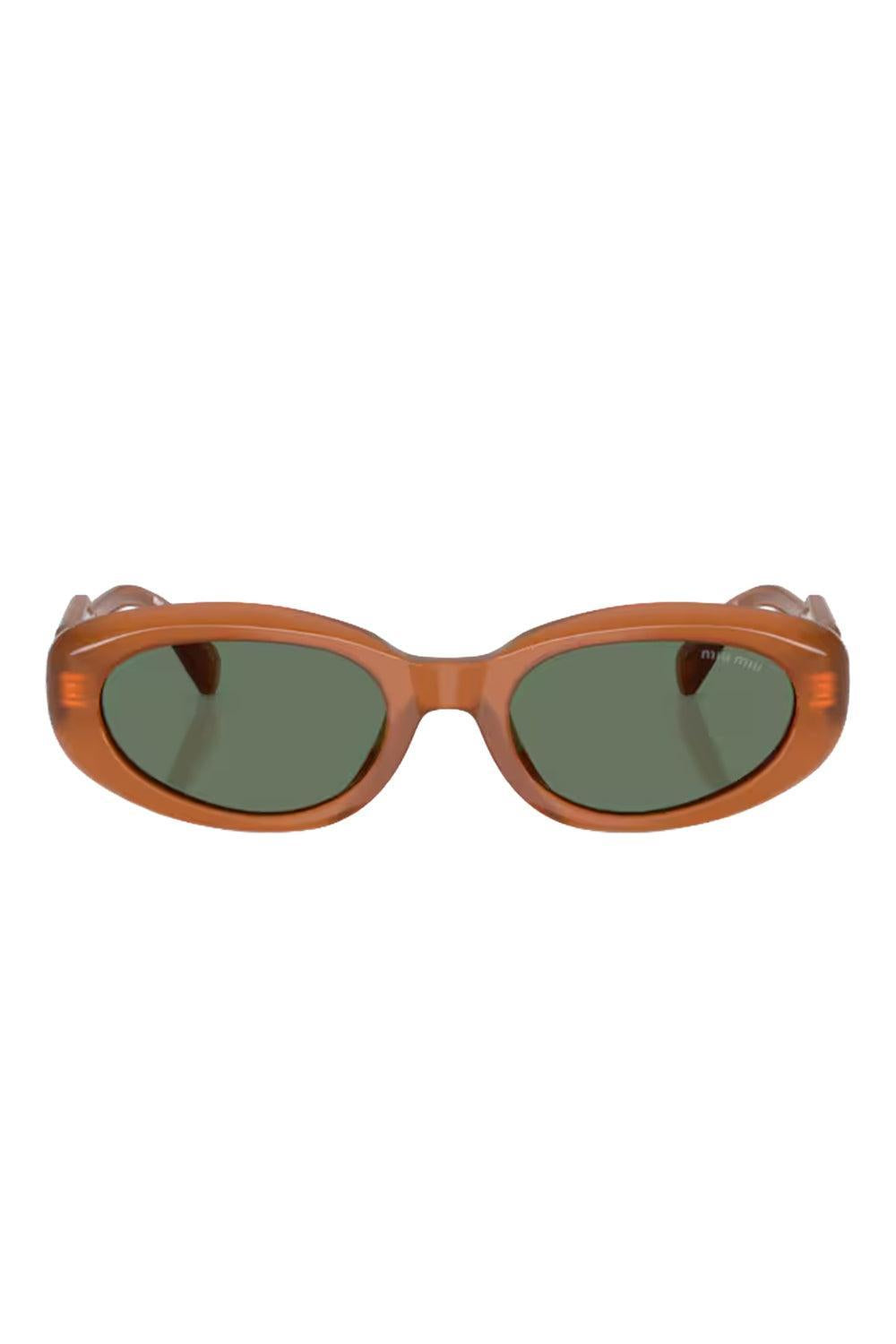  Retro Oval Frame Sunglasses-ORANGE-ACCESSORIESUNGLASSES-MIU MIU 