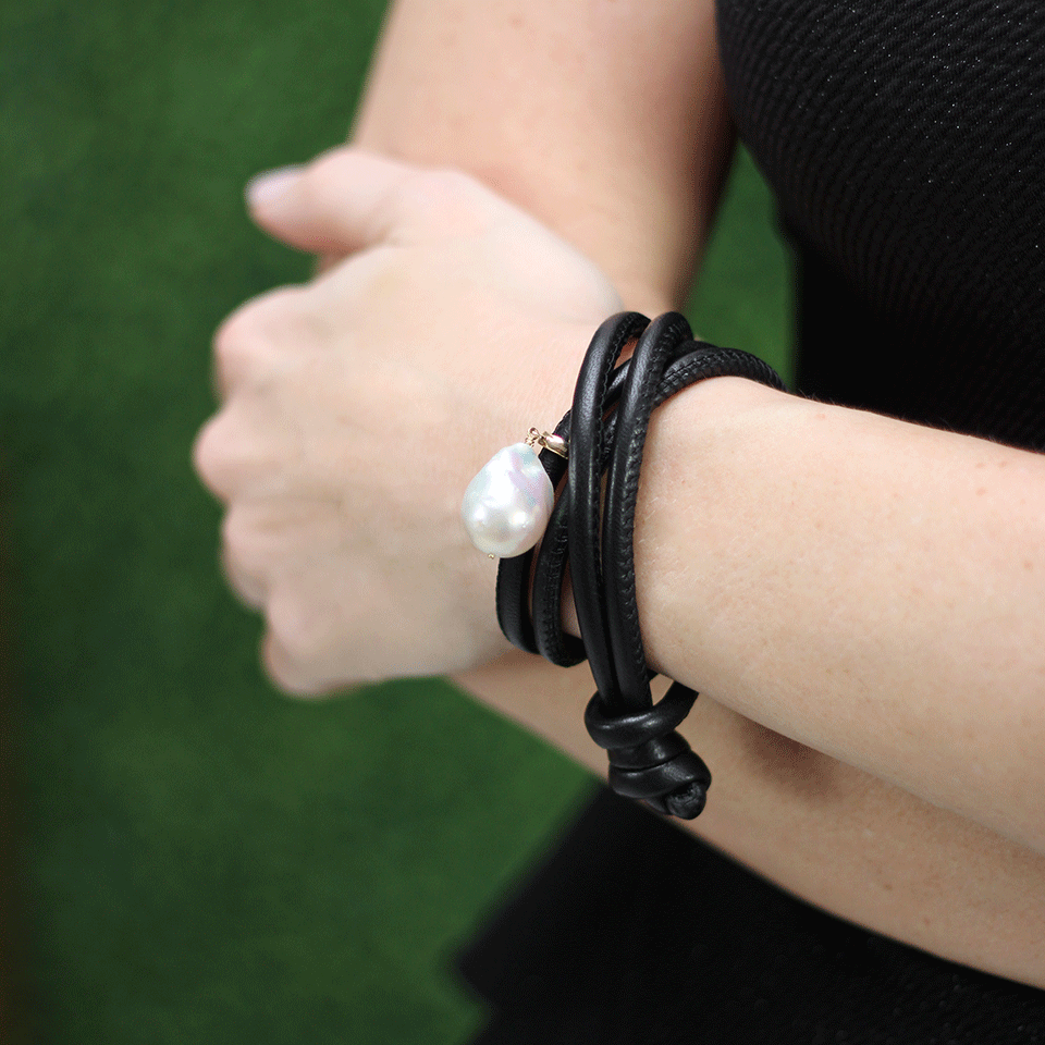 MIZUKI-Freshwater Pearl Wrap Bracelet-YELLOW GOLD