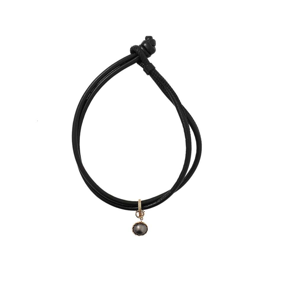 MIZUKI-Pearl And Diamond Wrap Bracelet/Choker-YELLOW GOLD