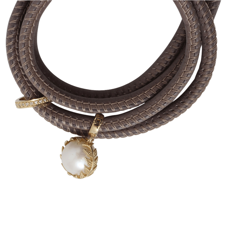 MIZUKI-Pearl And Slider Wrap Bracelet-YELLOW GOLD