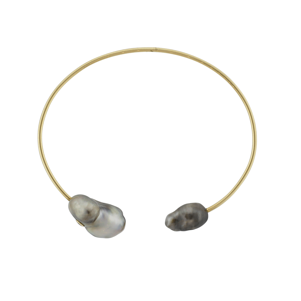 MIZUKI-Double Tahitian Keshi Pearl Cuff-YELLOW GOLD