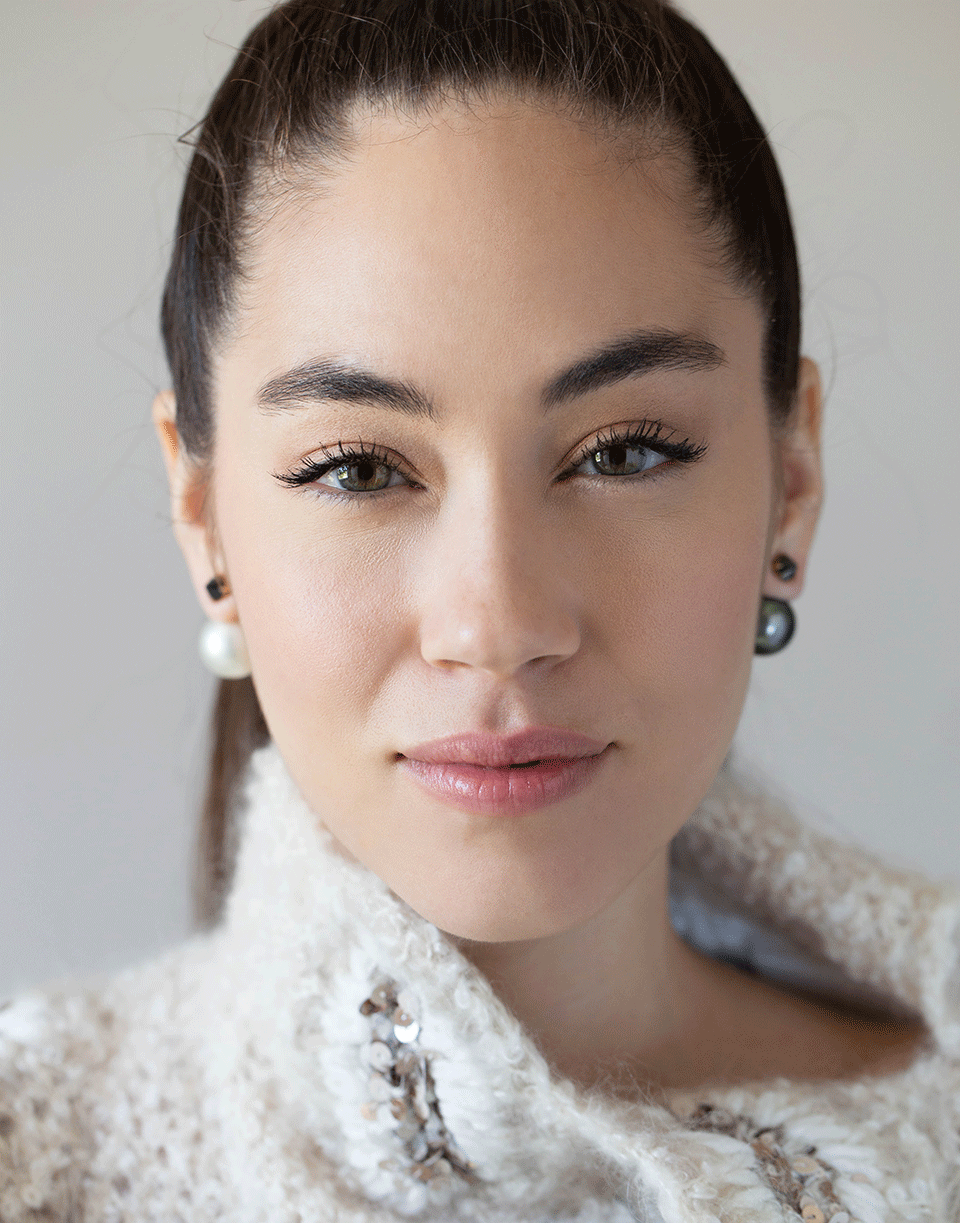 MIZUKI-Tahitian and Ivory South Sea Pearl Earrings-YELLOW GOLD