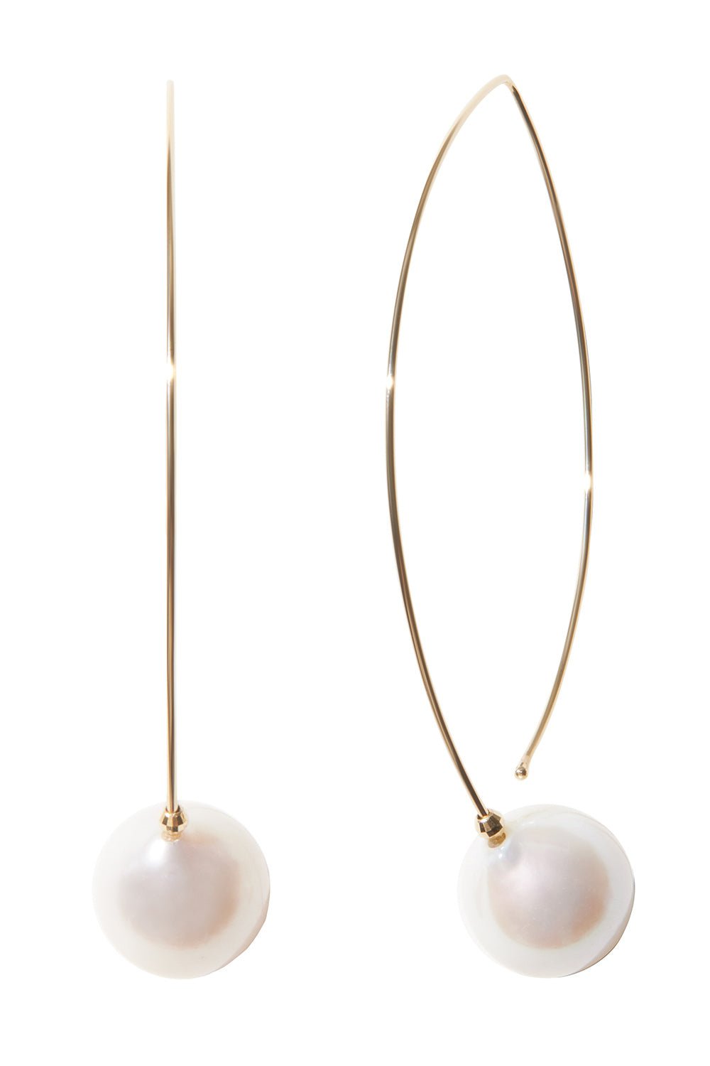 MIZUKI-Pearl Hoop Earrings-YELLOW GOLD