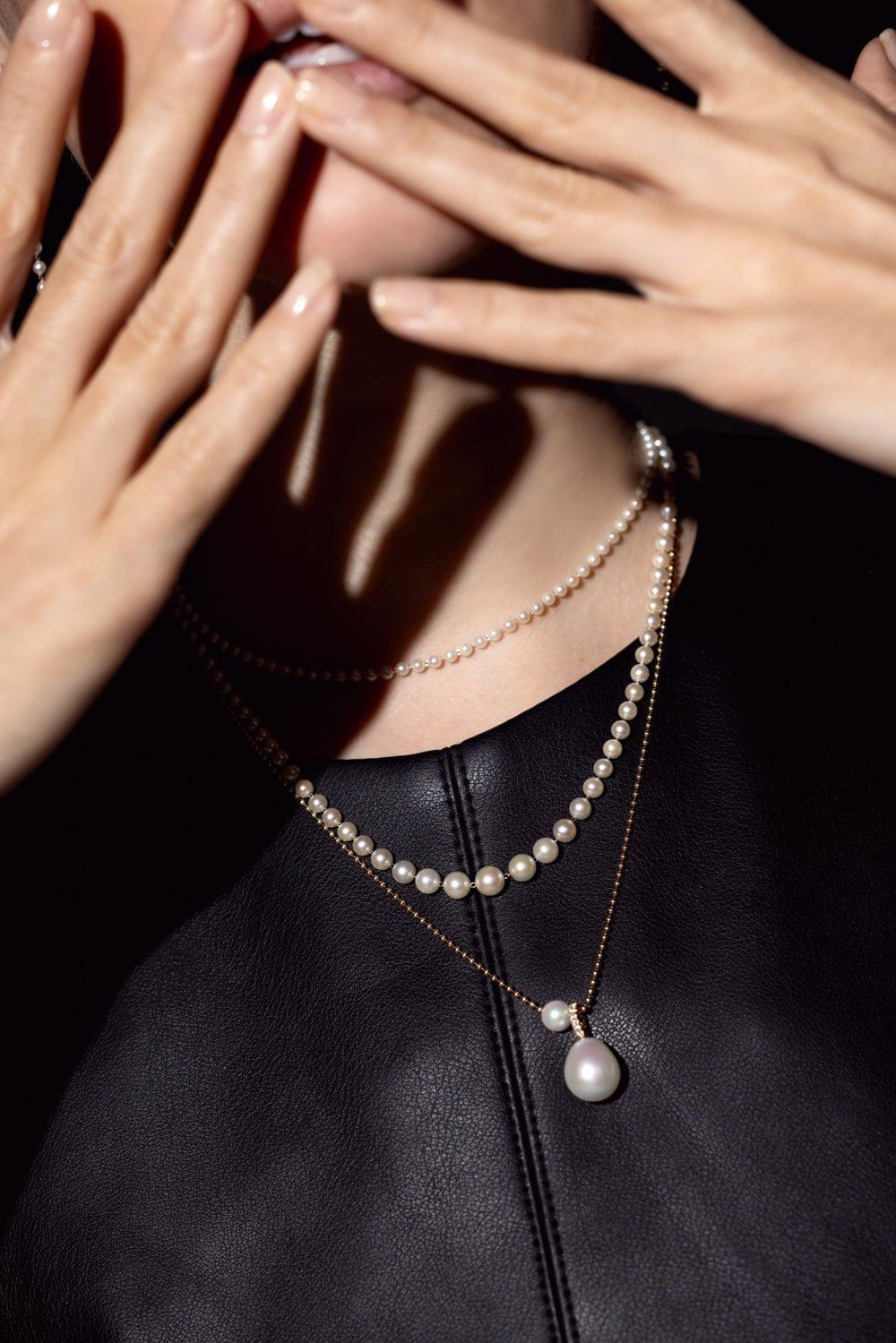 MIZUKI-Small Ball Chain Necklace-YELLOW GOLD