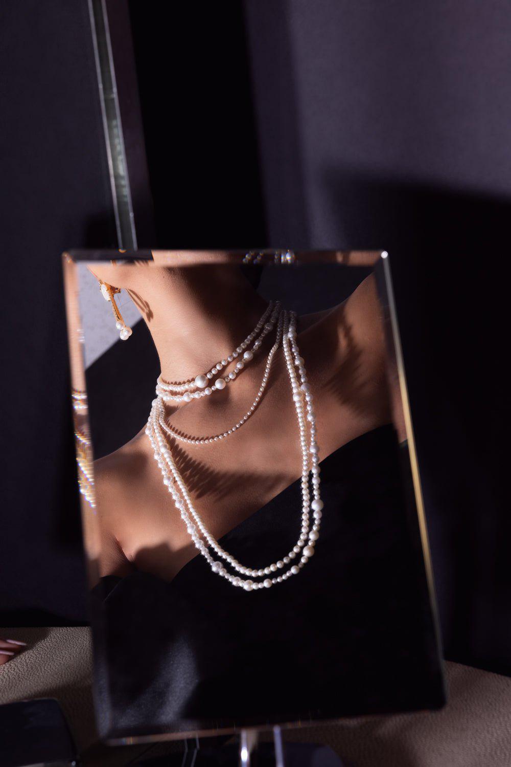 MIZUKI-Freshwater Pearl Choker Necklace-YELLOW GOLD
