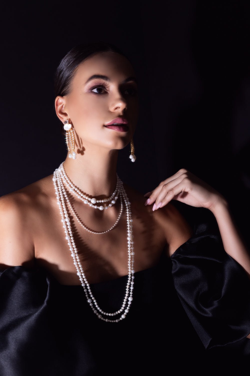 MIZUKI-Freshwater Pearl Choker Necklace-YELLOW GOLD