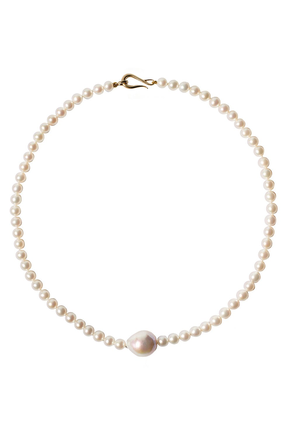 MIZUKI-Freshwater Pearl Choker Necklace-YELLOW GOLD