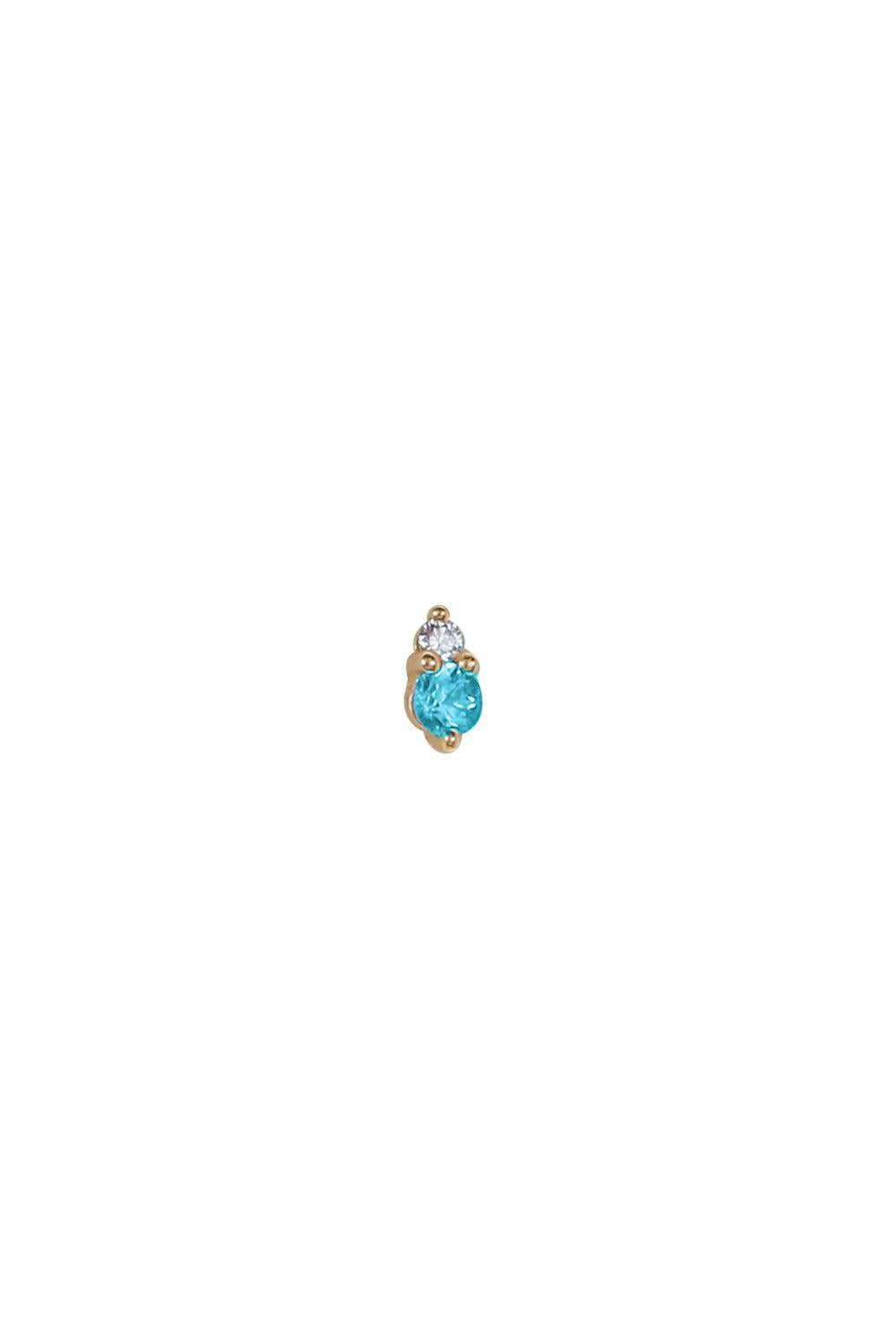 Blue Topaz Pippa End-YELLOW GOLD-JEWELRYFINE JEWELPIERCING-MODERN MOOD