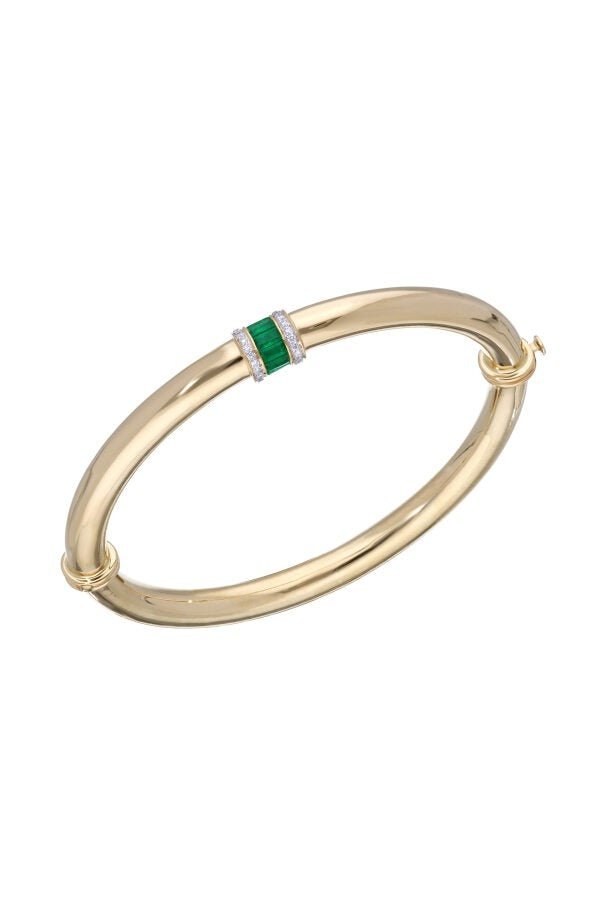 MOKSH-Paro Oval Bangle Bracelet-YELLOW GOLD