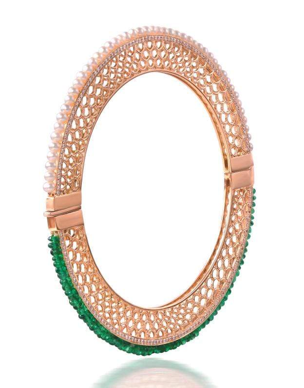 MOKSH-Jodhpur Emerald Bracelet-YELLOW GOLD