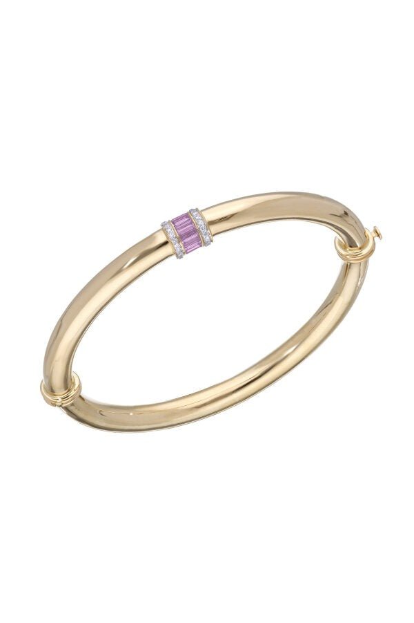 MOKSH-Paro Oval Bangle Bracelet-YELLOW GOLD