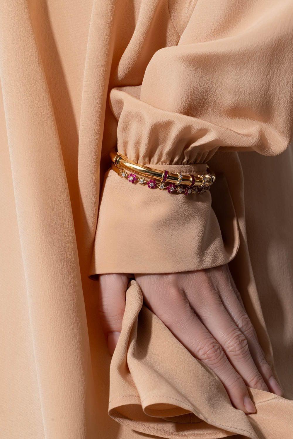 MOKSH-Ruby Diamond Paro Bracelet-YELLOW GOLD