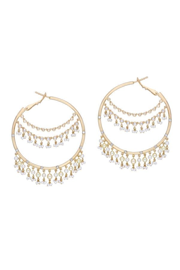 MOKSH-Day Dream Drop Hoop Earrings-YELLOW GOLD