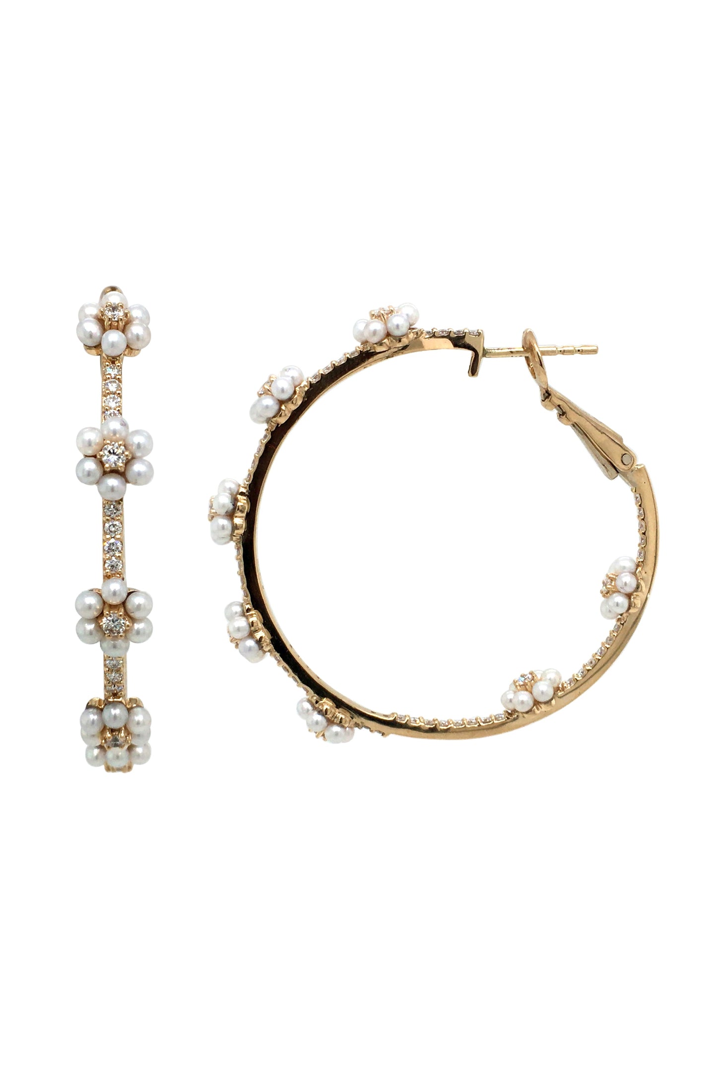 MOKSH-Day Dream Flower Hoop Earrings-YELLOW GOLD