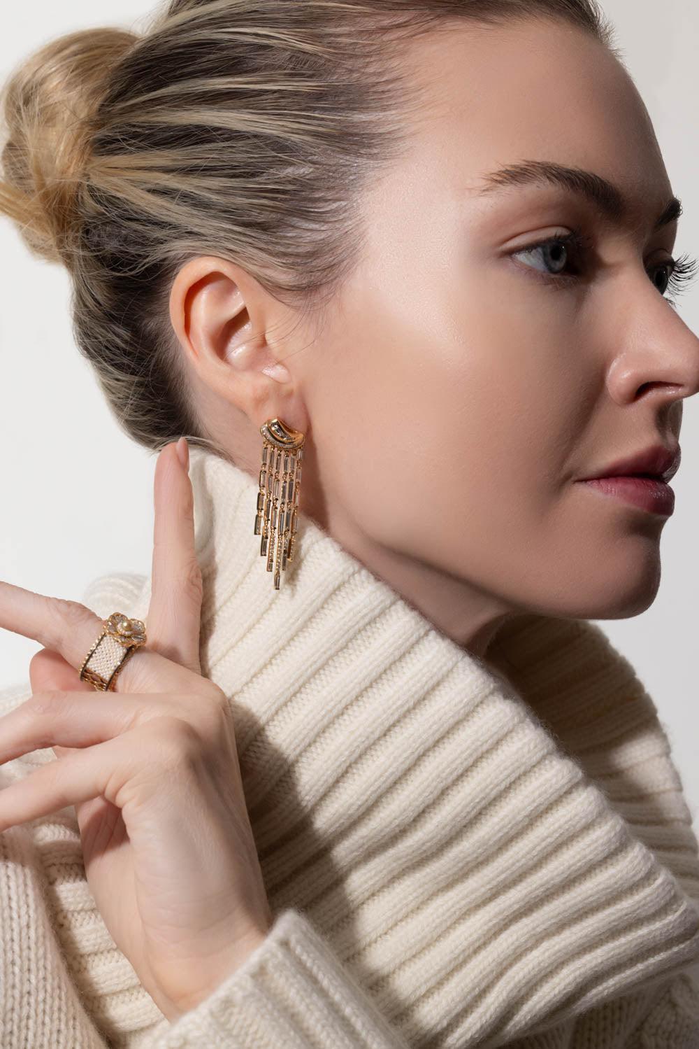 MOKSH-Diamond Nuur Earrings-YELLOW GOLD