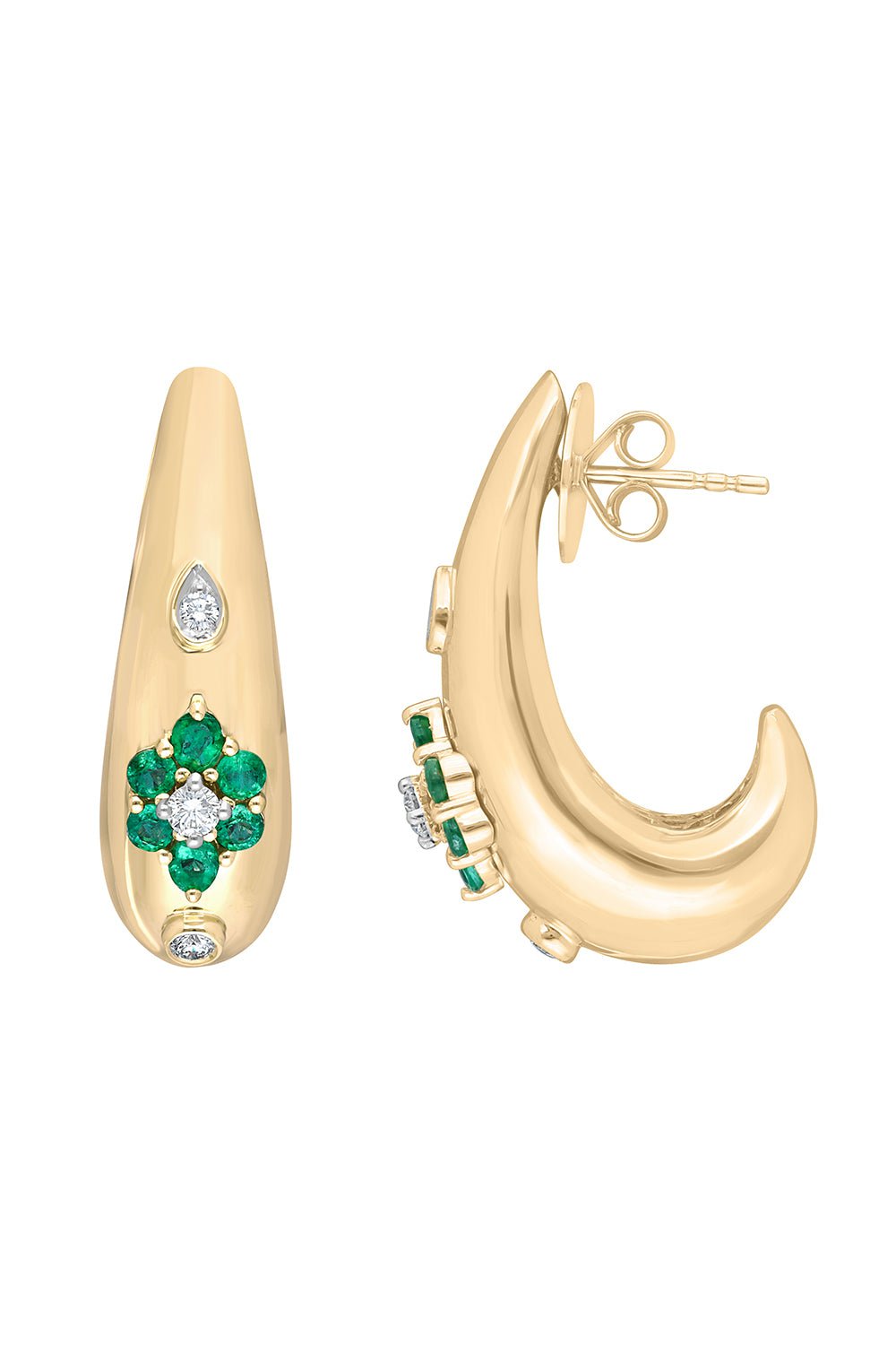 MOKSH-Emerald Kyoto Earrings-YELLOW GOLD