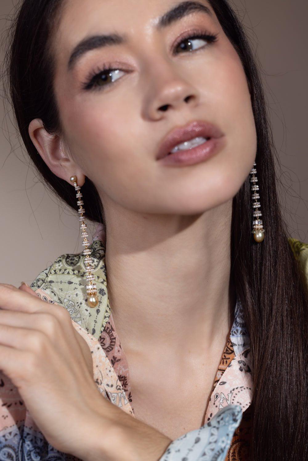 MOKSH-Empress Drop Earrings-YELLOW GOLD