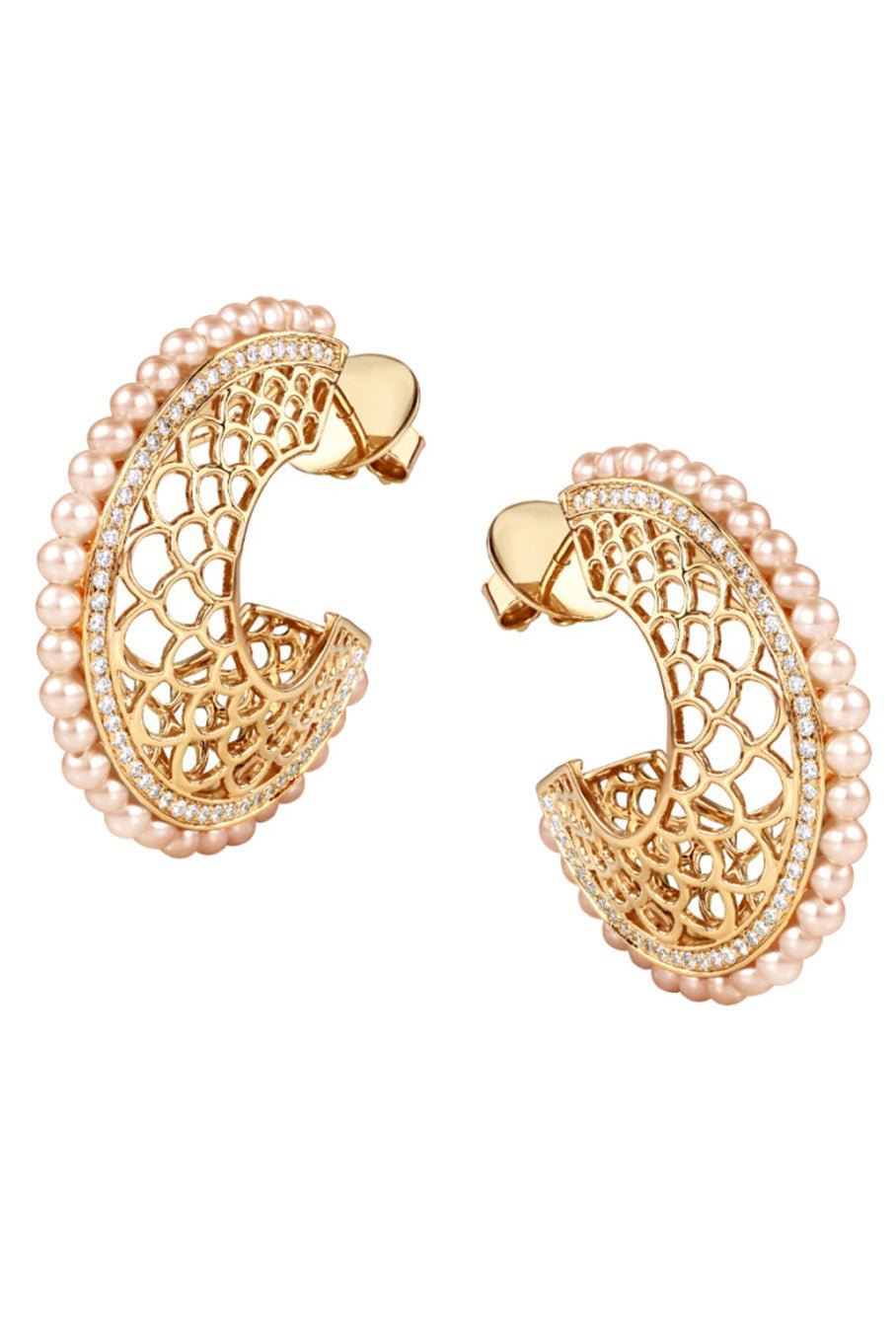 MOKSH-Jodhpur Earrings - Pearl-YELLOW GOLD