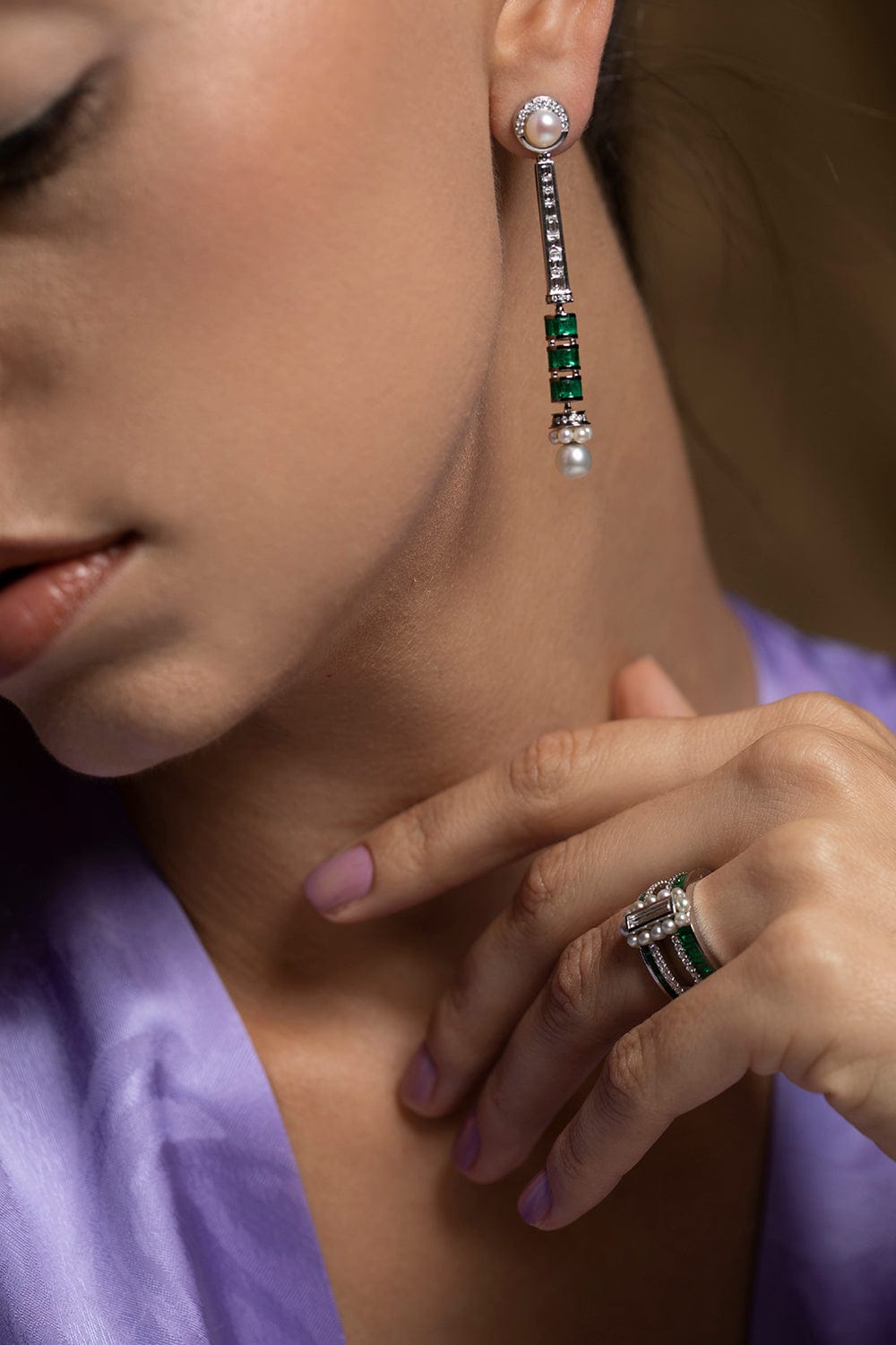 MOKSH-Nuur Emerald Earrings-YELLOW GOLD