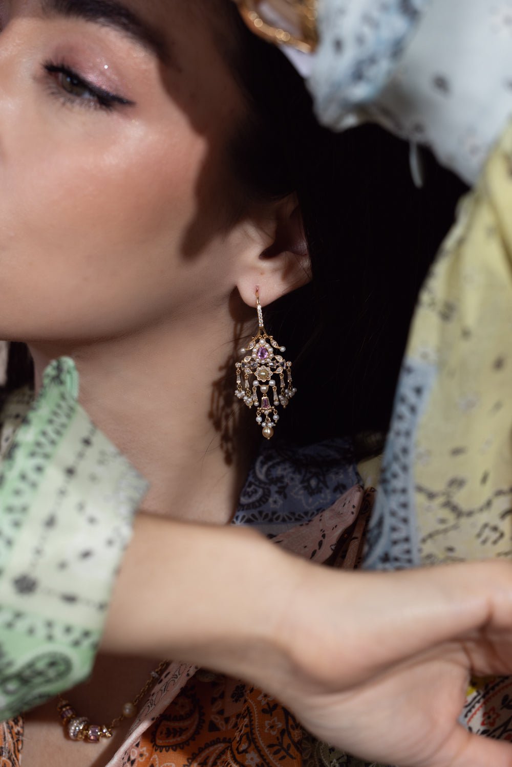 MOKSH-Kyoto Chandelier Earrings-YLWGLD