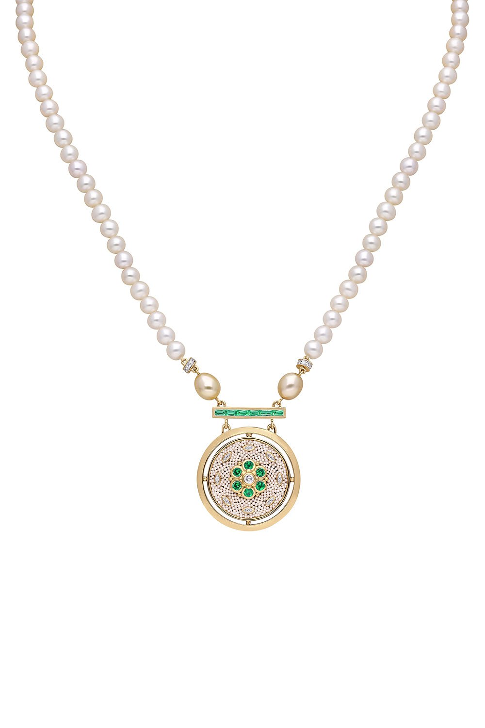MOKSH-Emerald Bombay Necklace-YELLOW GOLD