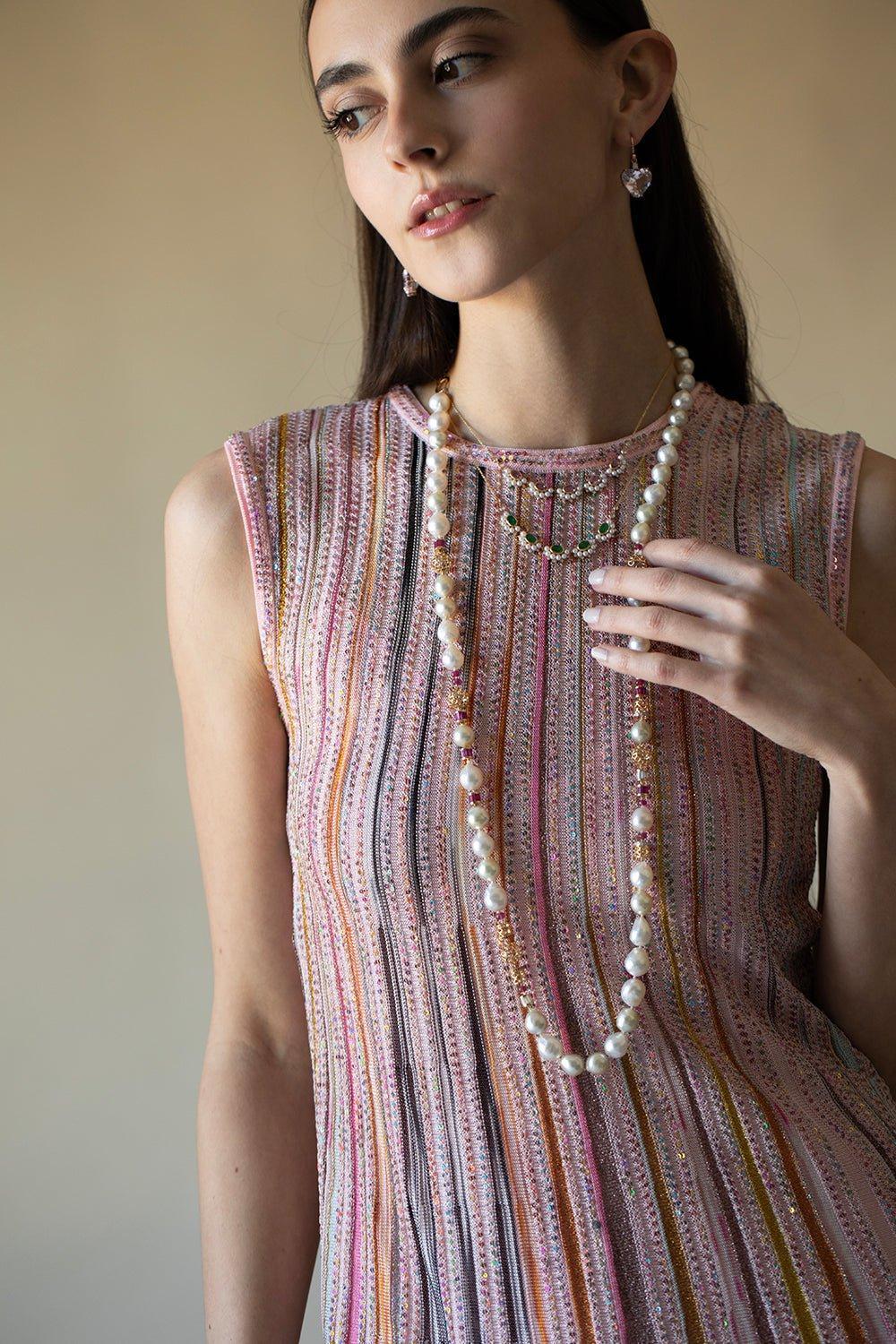 MOKSH-Jodhpur Baroque Pearl Strand Necklace-YELLOW GOLD