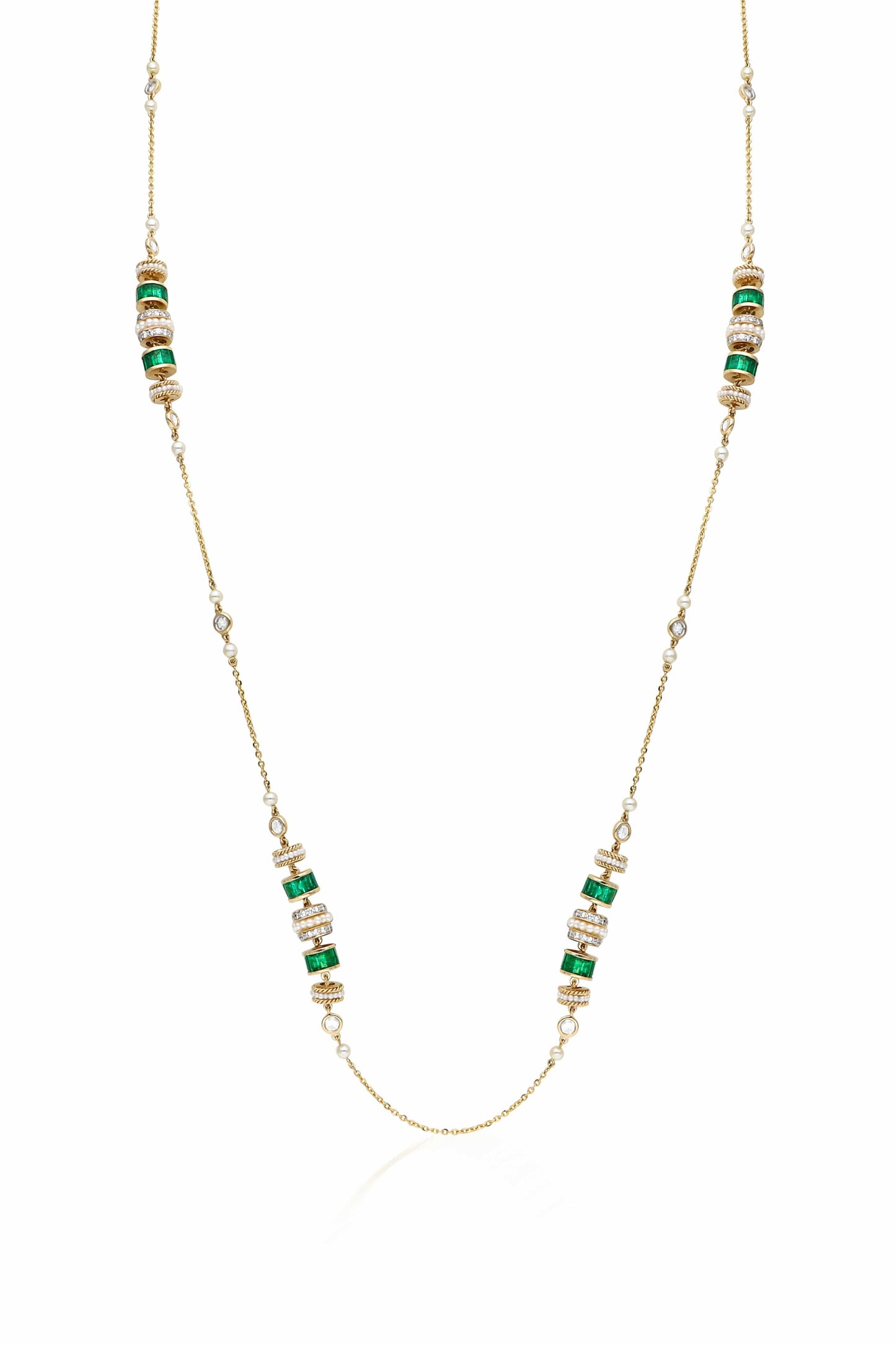 MOKSH-Jodhpur Emerald Necklace-YELLOW GOLD