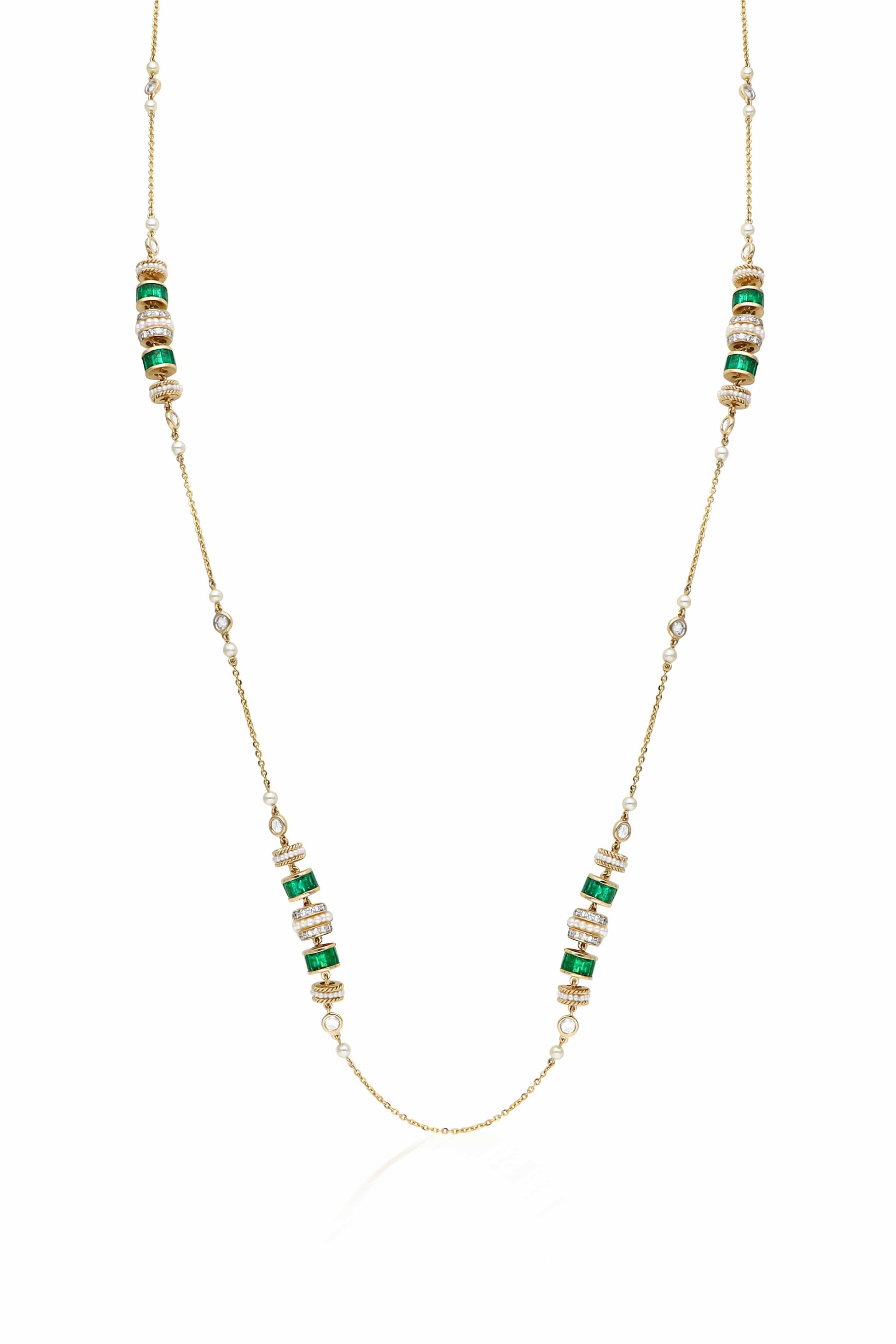 MOKSH-Jodhpur Emerald Necklace-YELLOW GOLD