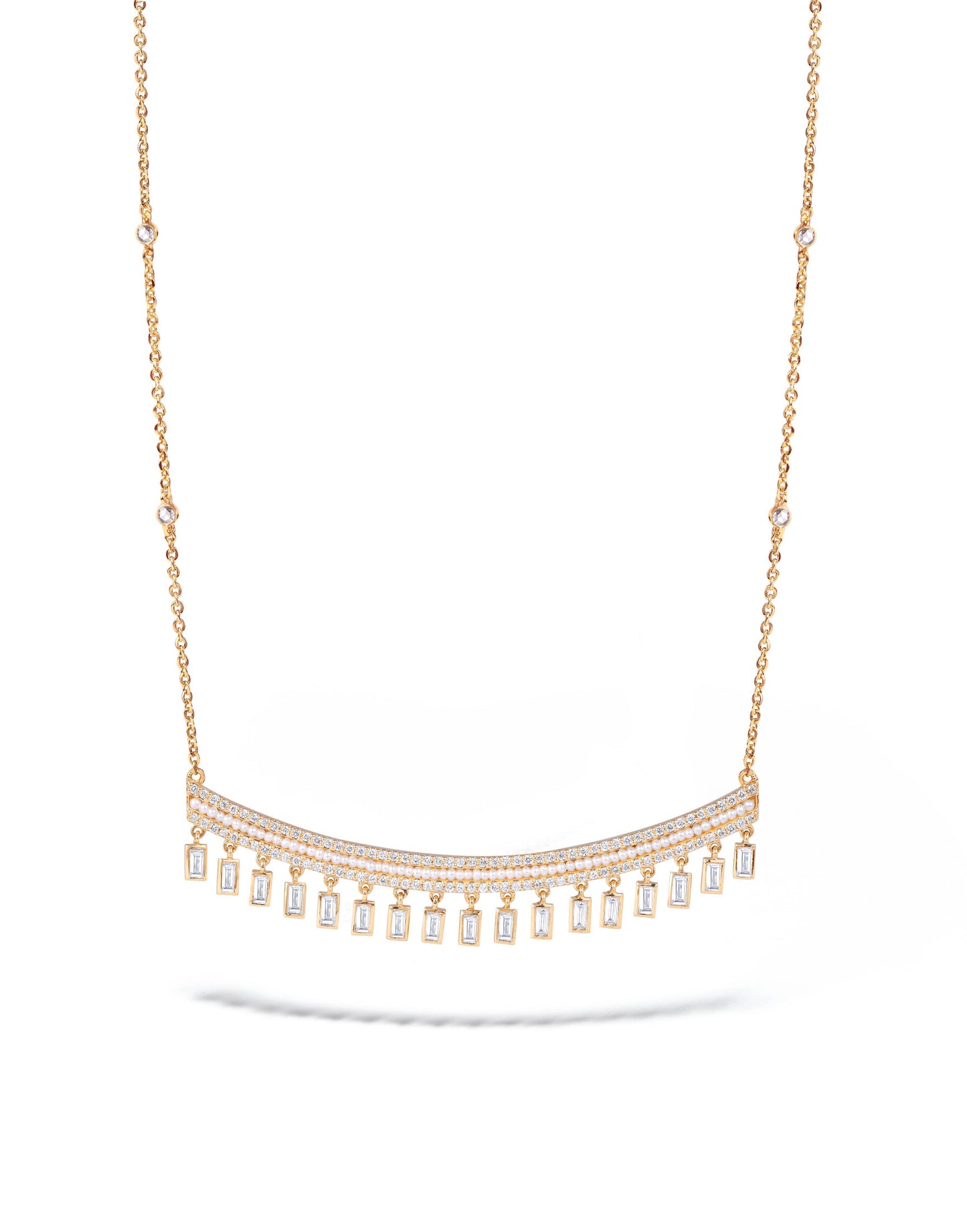 MOKSH-Ladakh Diamond Fringe Necklace-YELLOW GOLD