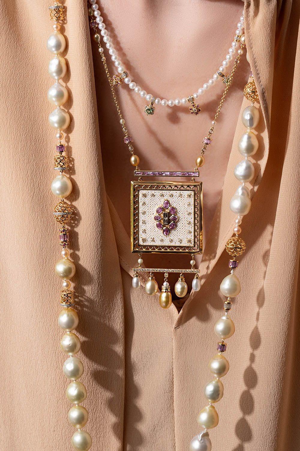 MOKSH-Pearl Kyoto Necklace-YELLOW GOLD