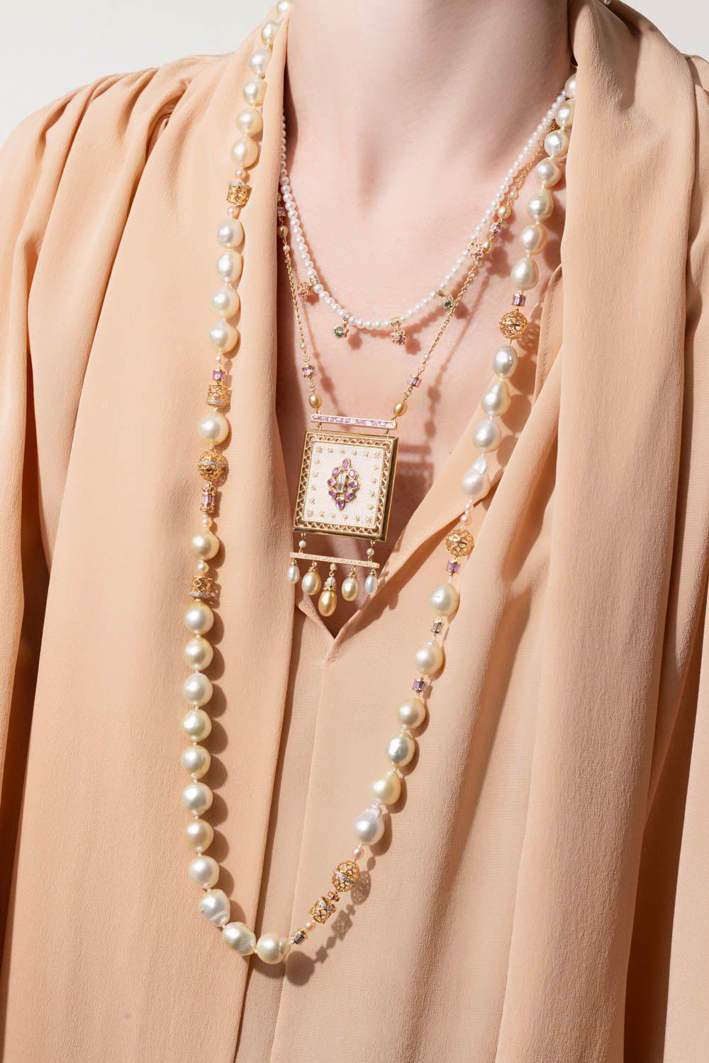 MOKSH-Pearl Kyoto Necklace-YELLOW GOLD
