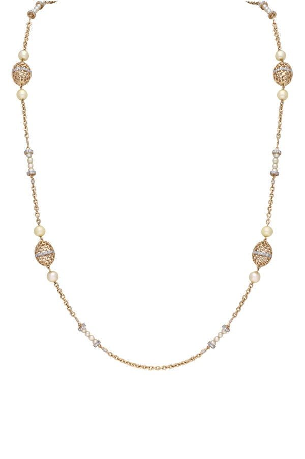 MOKSH-Jodhpur Diamond Flower Necklace-YLWGLD