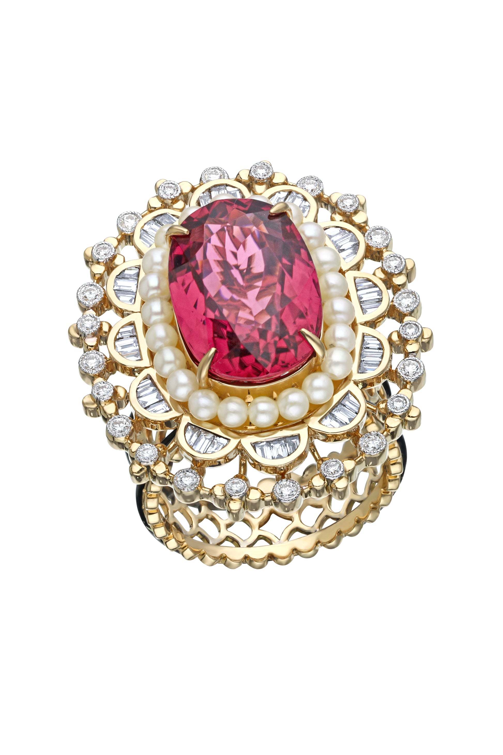 MOKSH-Kyoto Pink Tourmaline Ring-YELLOW GOLD