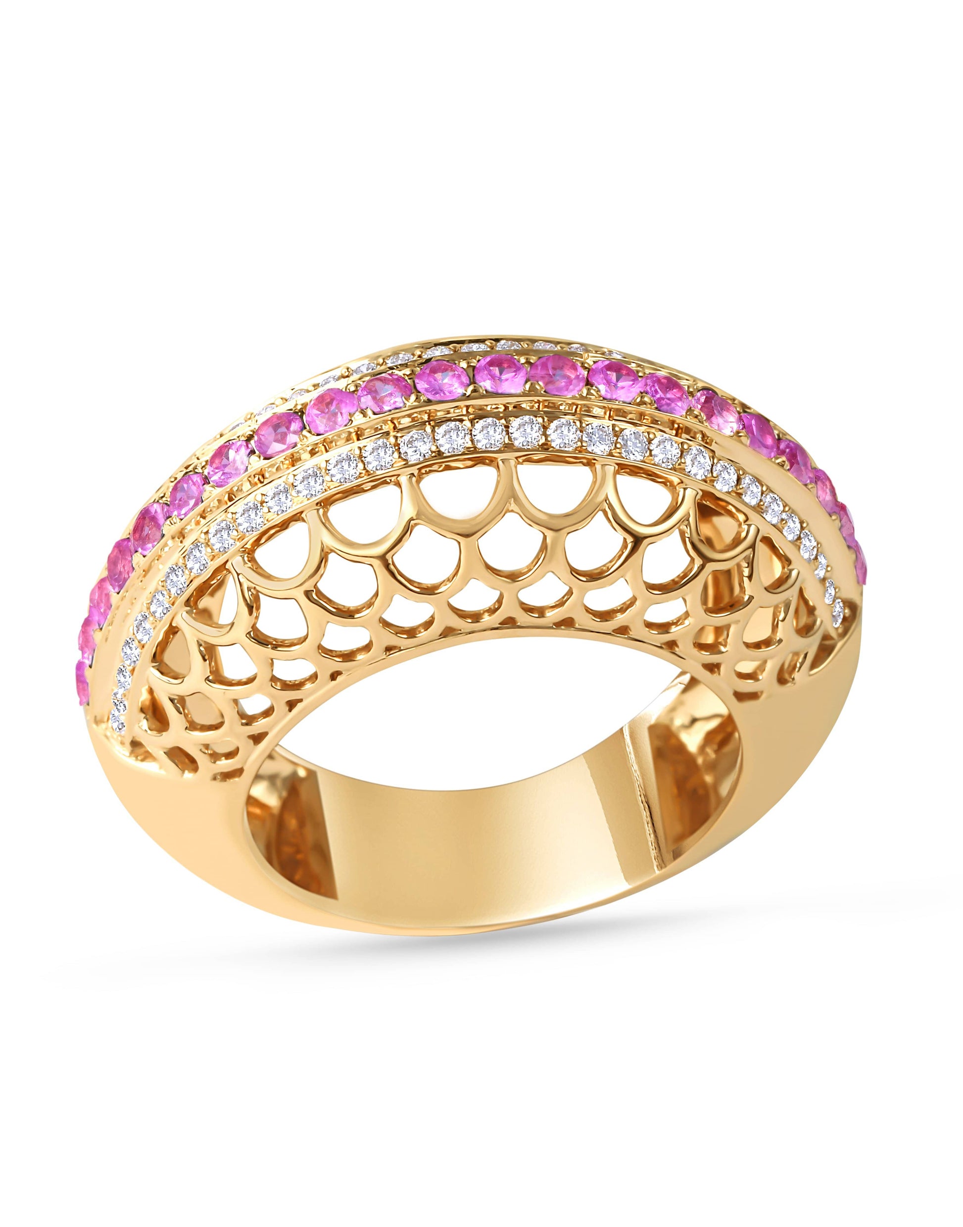 MOKSH-Jodhpur Pink Saphire Ring-YELLOW GOLD