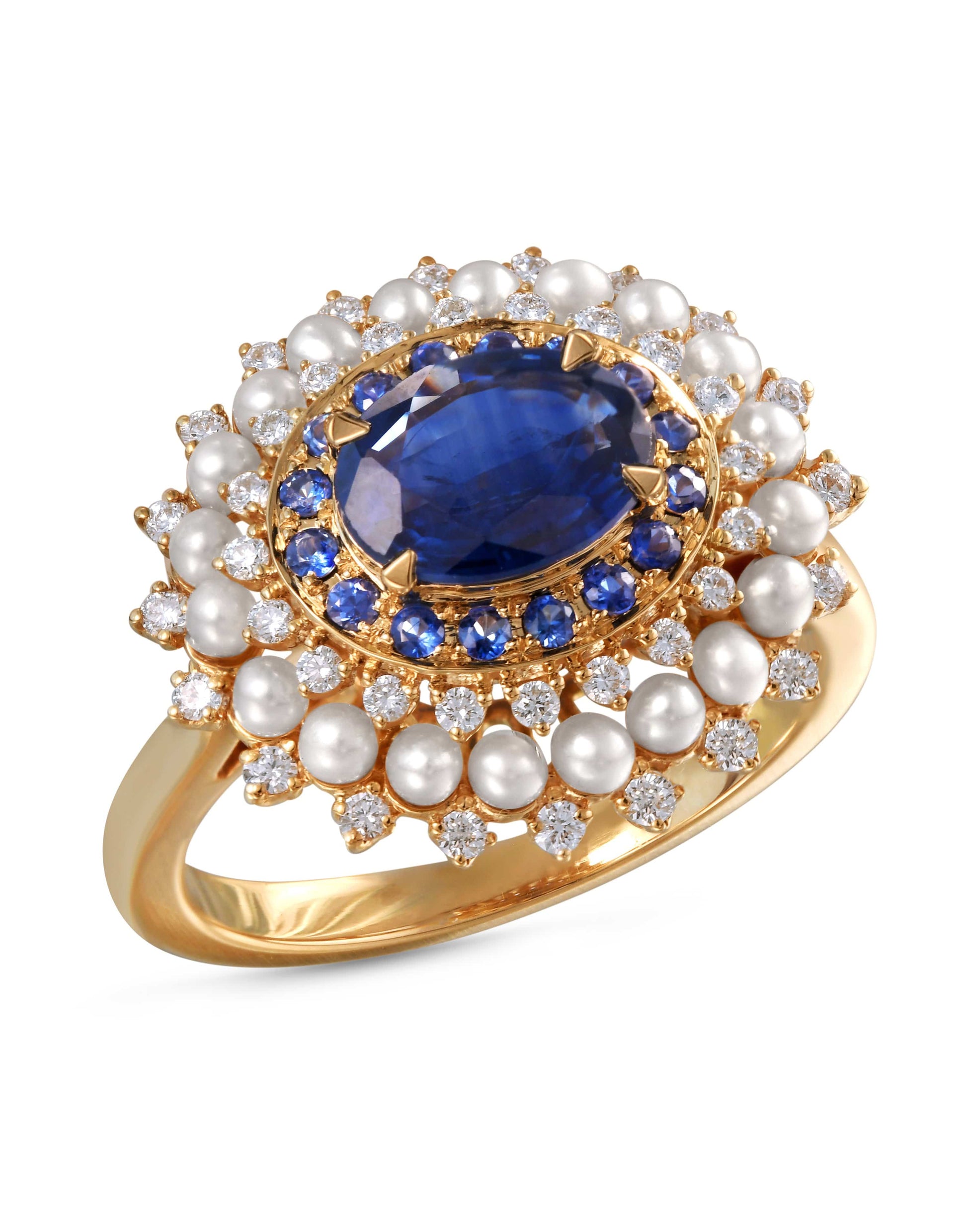 MOKSH-Kyoto Blue Sapphire Ring-YELLOW GOLD