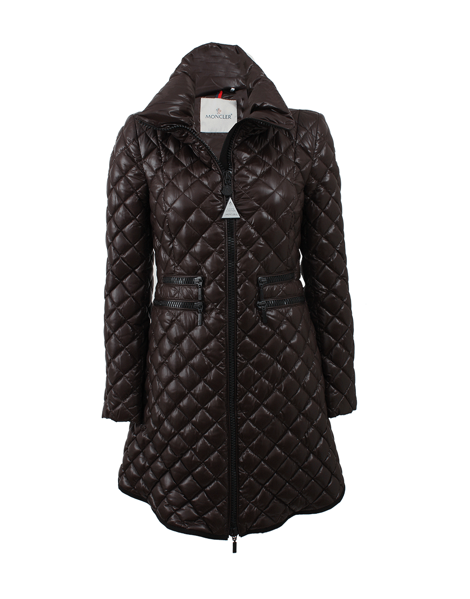 MONCLER-Grandval Fitted Zip Front Short Coat-