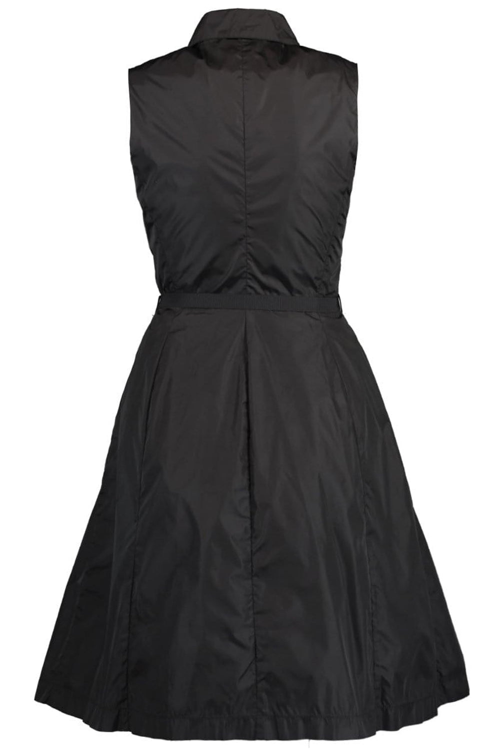 MONCLER-Sleeveless Zip Front Dress with Belt-BLACK