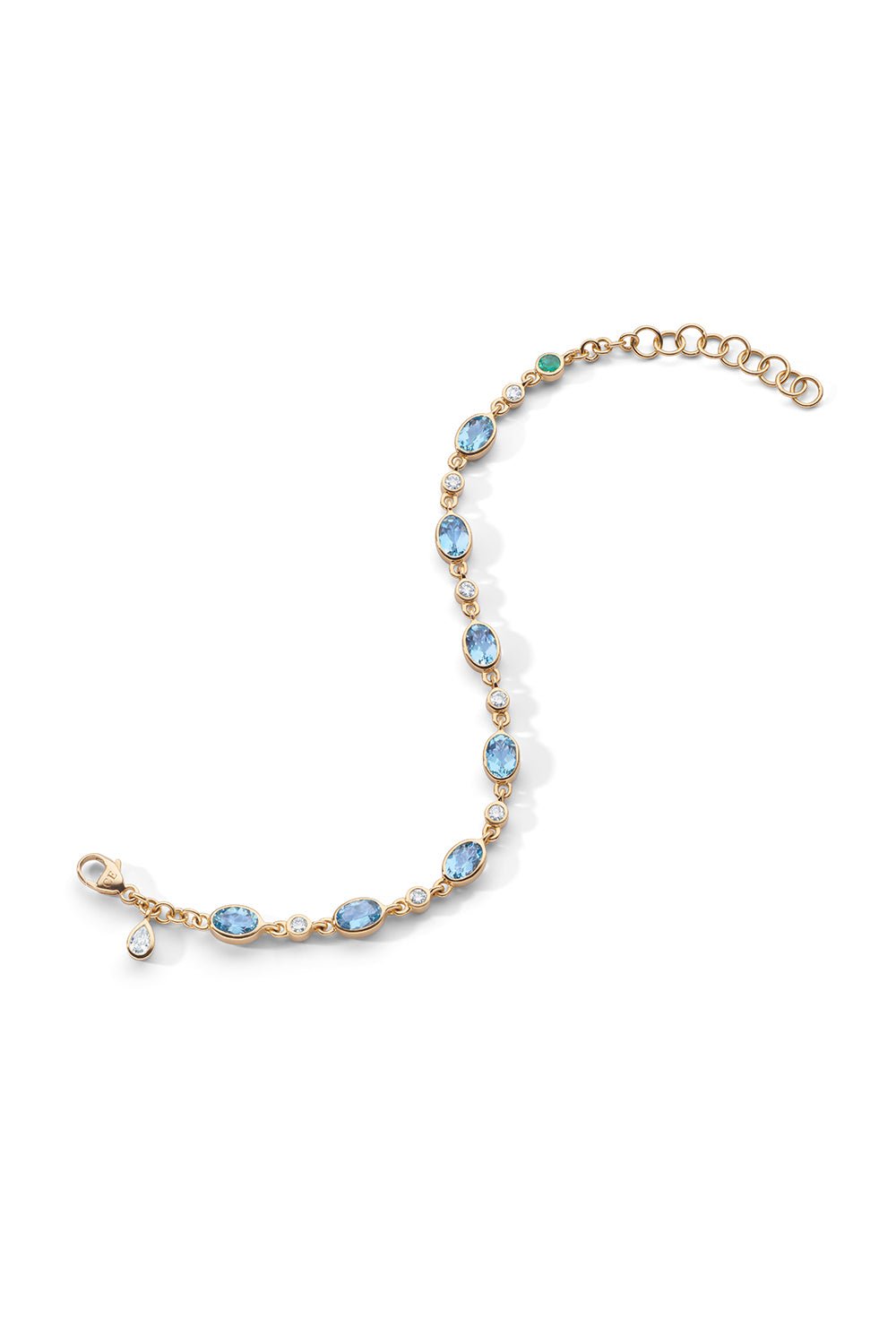 MONICA RICH KOSANN-Aquamarine Tennis Bracelet-YELLOW GOLD