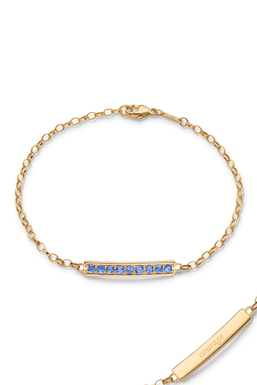 MONICA RICH KOSANN-Blue Sapphire Courage Bracelet-YELLOW GOLD