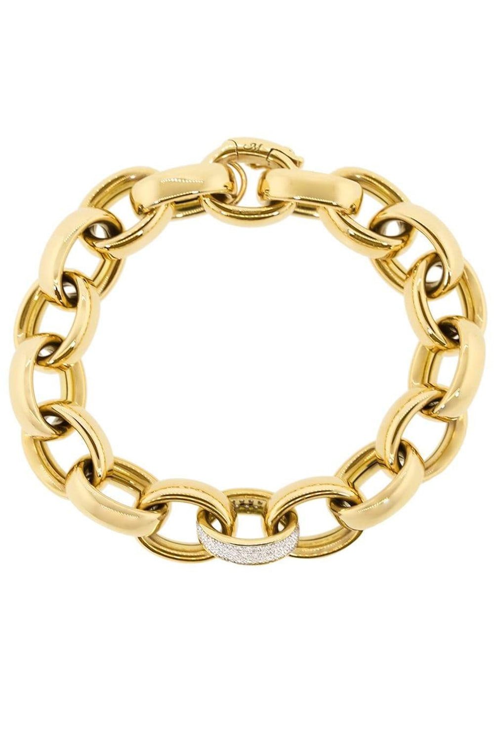 MONICA RICH KOSANN-XL Marilyn Pave Diamond Link Bracelet-YELLOW GOLD