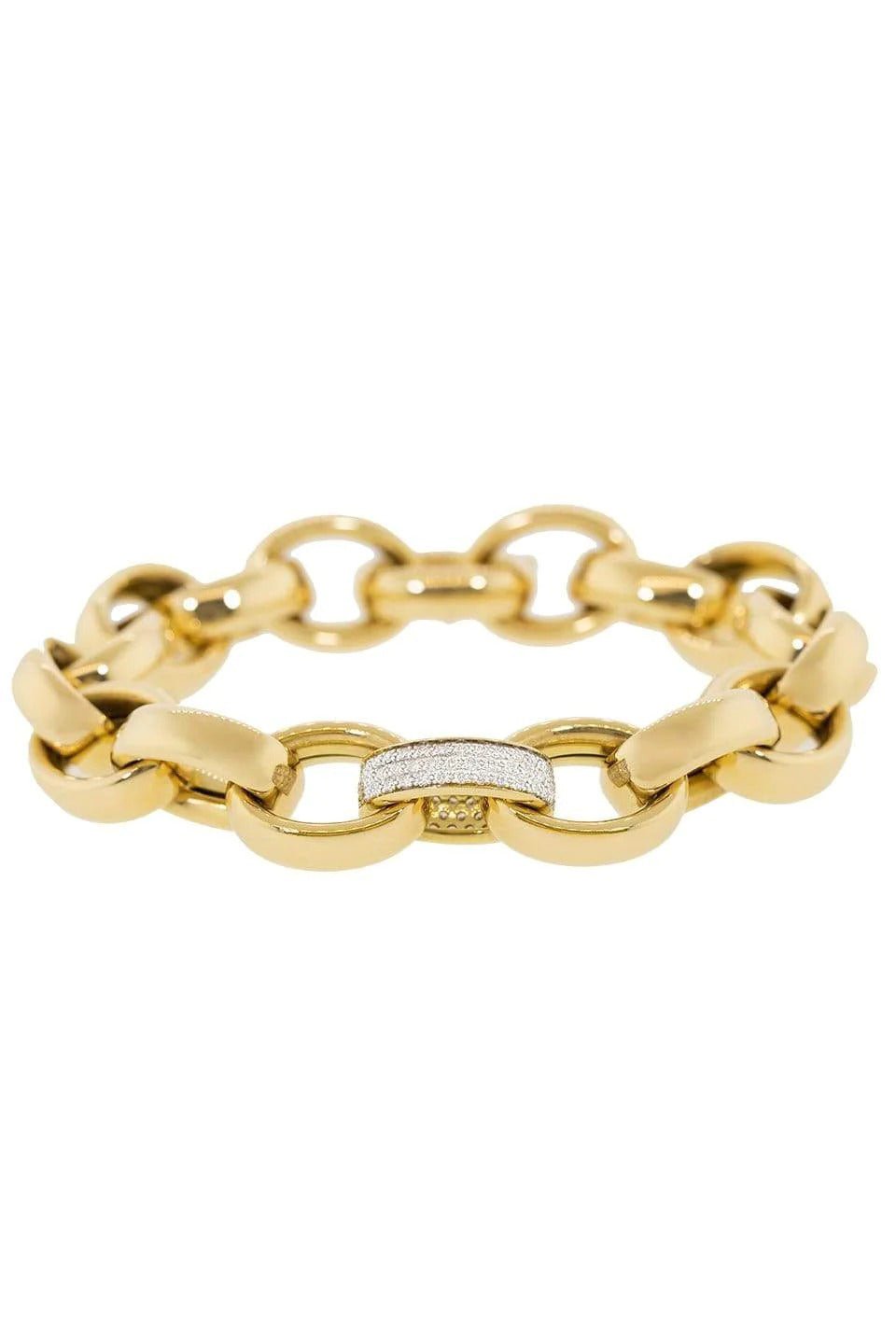 MONICA RICH KOSANN-XL Marilyn Pave Diamond Link Bracelet-YELLOW GOLD