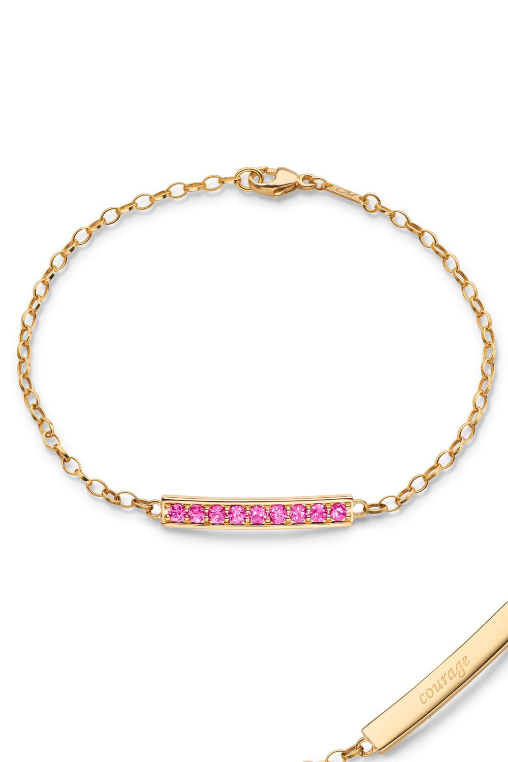 MONICA RICH KOSANN-Pink Sapphire Courage Bracelet-YELLOW GOLD